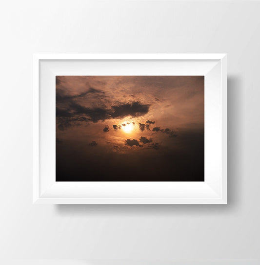 Dusk's Embrace - Sunset with Dramatic Clouds Photography Print